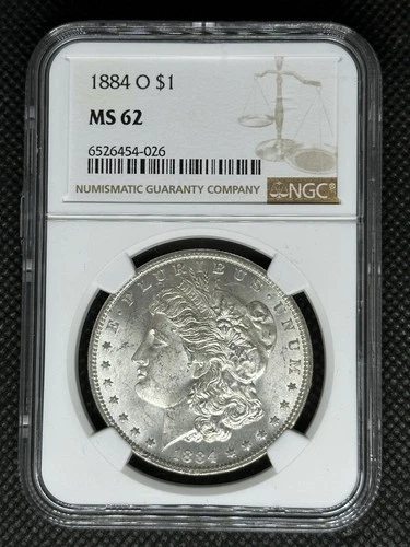 1884 O Morgan Silver Dollar NGC MS62