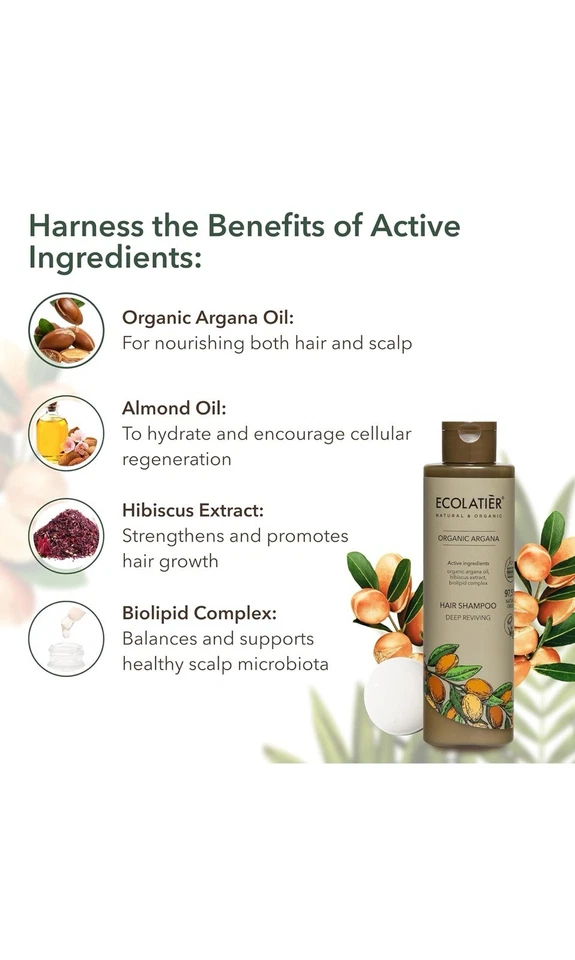 Champú de aceite de argán y vitamina E, 16 fl oz (473 ml) Foto 3 de 4