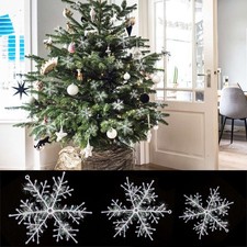 90 Pcs Classic White Snowflake Ornaments Christmas Tree Party Home Decor
