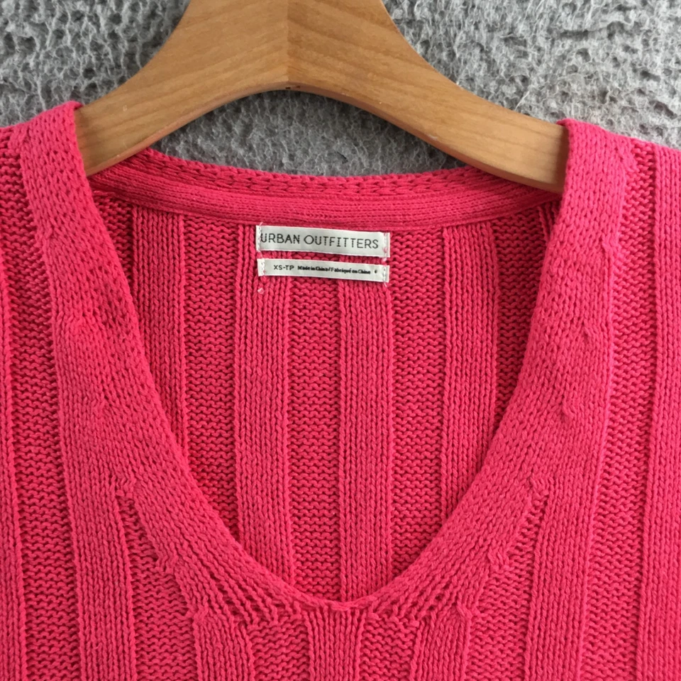 Suéter Recortado Urban Outfitters Para Mujer XS Rosa Tejido con Cable Manga Larga Pullover Foto 3 de 4