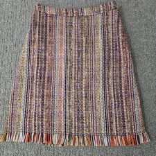 Maeve Anthropologie Tweed Fringe Mini Skirt Multicolor Textured Sz 0