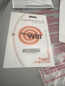 Sega Dreamcast Console System Product Registration Card and more