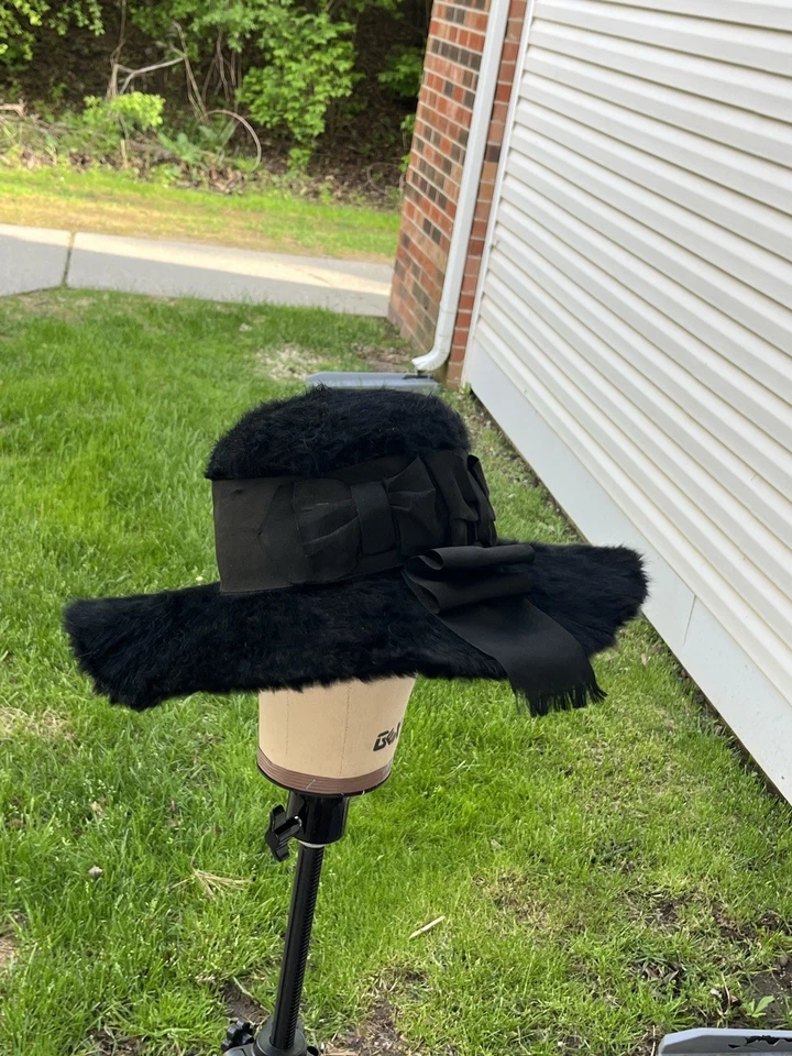 Vintage Madge Evans Brand Beaver Fur Hat Edwardian Era Style Size 7 Women’s - Image 2 of 4