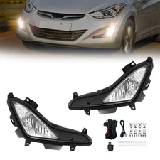 For 2014-2016 Hyundai Elantra Fog Lights Front Bumper Lamps Clear Lens