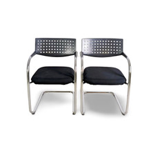 2er Set Vitra Visavis Stühle Design Freischwinger Armlehnstuhl