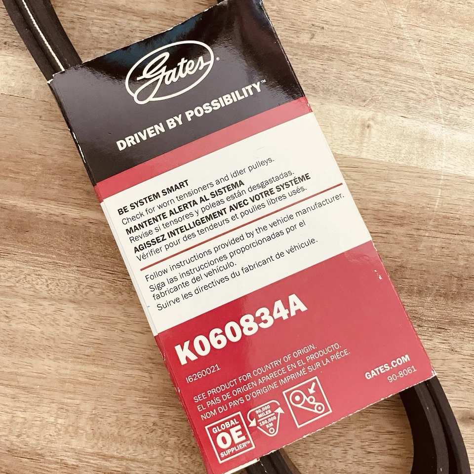 Correa de transmisión serpentina cable aramida micro-V Gates K060834A para Ford Focus 00-04 Foto 4 de 4