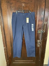 NWT Eddie Bauer Mens 35x32 Mr Getaway Flex Twill 2.0 Chino Pants Navy Blue New