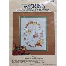 Vintage Candlewicking Embroidery Kit "Fall" Autumn Scene from Leisure Arts 1983