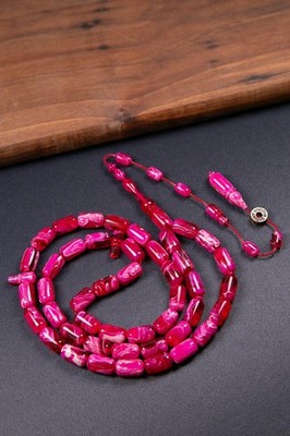 Marbling Pink Color Special Series 45 Grain Bakelite Squeeze Prayer Beads Tesbih