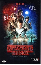 Matt Duffer & Ross Duffer signed 11x17 Poster Brothers Stranger Things JSA