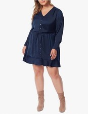 NWT Jessica Simpson Trendy Plus Size Shiloh Tie-Waist Shirt Dress Tunic Size: 2X