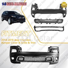 Front Bumper Cover & Lower Grille & Trim Surround Fits 2014-2018 Jeep Cherokee