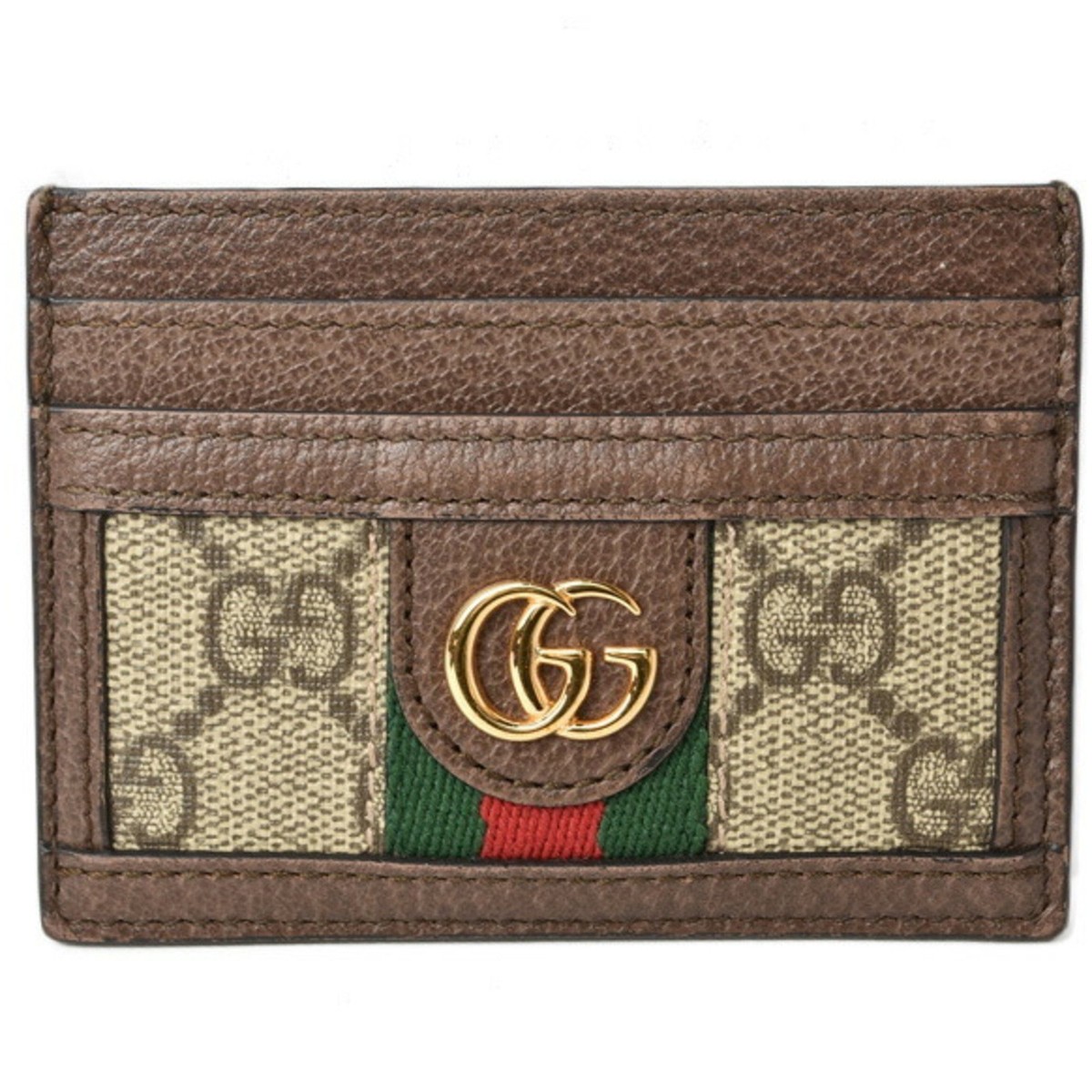 Gucci Card Case Business Holder GUCCI Beige Brown 5523159 96IWG 87