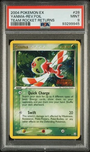 Pokemon Yanma Reverse Holo Team Rocket Returns 28/109 PSA 9 Mint