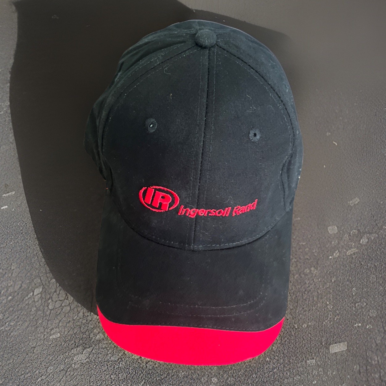 Ingersoll Rand Black Baseball Cap Hat Strapback Embroidered Logo Industrial Co