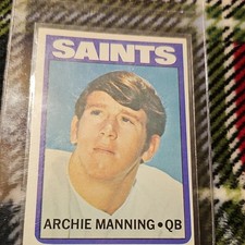 Topps 1972 Archie Manning Rookie #55 New Orleans Saints NFL Football Card. rookie card picture