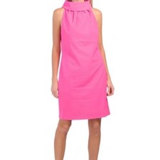 Sail To Sable Hot Pink Cowlneck Button Back Barbie Core Mini Dress Size Medium