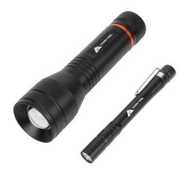 High Power 1500 Lumen Zoomable LED Flashlight with Free Mini Pen Light