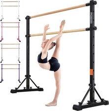 Adjustable Ballet Barre,Portable Dance bar,Fitness Equipment 4FT, Black wood