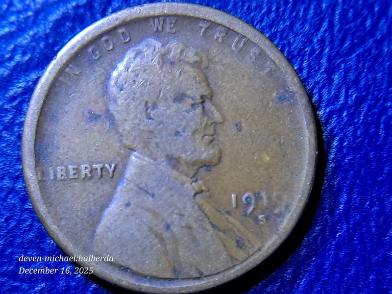 1919 S Lincoln Wheat Cent/Penny, Circulated Condition