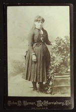 Young Lady In The Garden, Antique Cabinet Card
