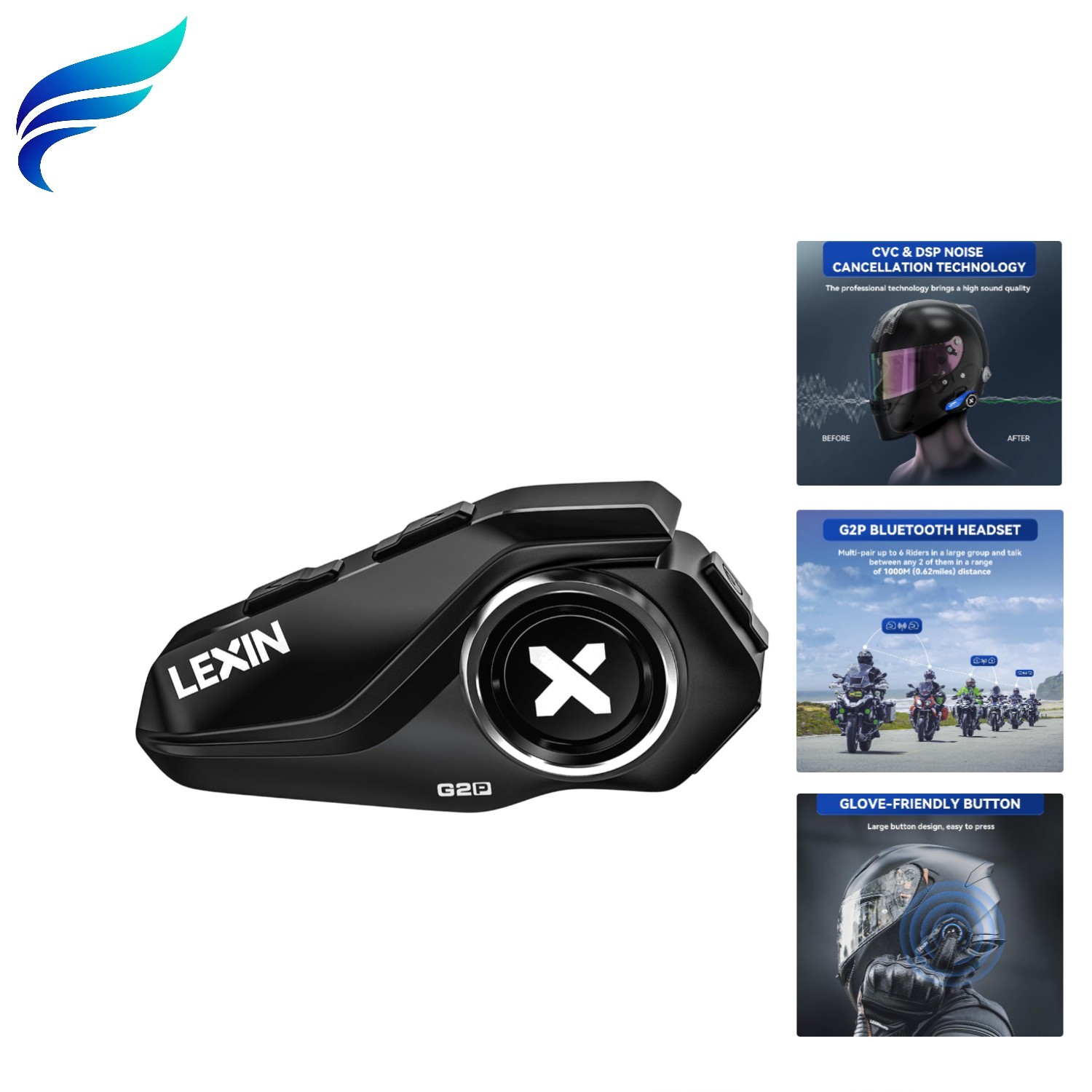Durable G2P Bluetooth Intercom: Safe Riding with Hi-Fi Sound & Custom Shells