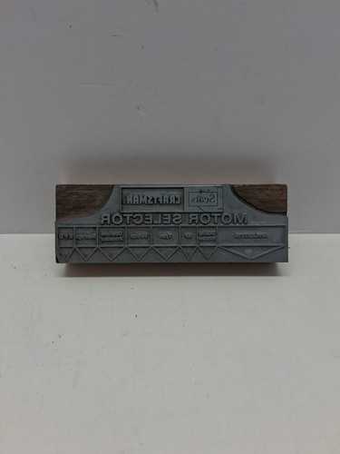 Vintage Sears Craftsman Printers Block, Motor Selector, Rare HTF