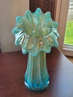Blue Opalescent Glass Westmoreland Glass Carnival Glass Corinth JIP Vase