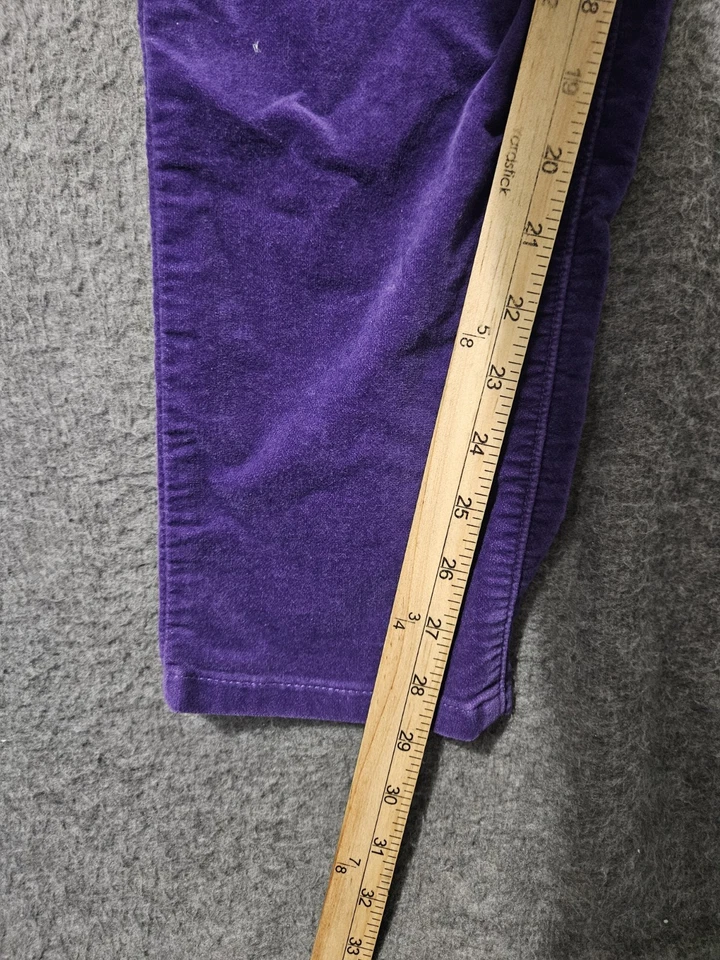 Pantalones al tobillo de terciopelo Chico's para mujer 1,5 púrpura tiro medio lentejuelas elásticas Foto 4 de 4