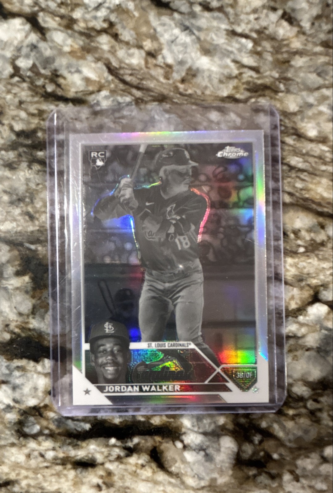 2023 Topps Chrome JORDAN WALKER #209 Rookie Negative Chrome Refractor Cardinals