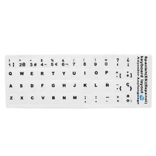 White Keyboard Stickers Spanish Layout Es Spanish Letters Notebook Pc 12X10Mm