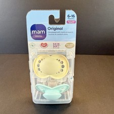 MAM Original Baby Nipple 2 Pacifier, Soft Skin Silicone 6-16 Month BPA/ BPA Free