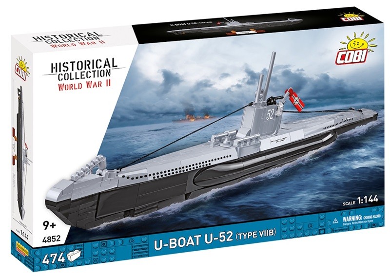Cobi 4852 HC WWII 1/144 German U-Boot Type VIIB U-52 Sealed Kit New