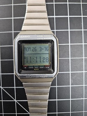Rare] Vintage CASIO VDB-1000 DATABANK Touch Screen Watch JAPAN