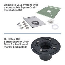 OATEY SD04BGDC Shower Drain 4" Square SS 2" Connection 12 GPM