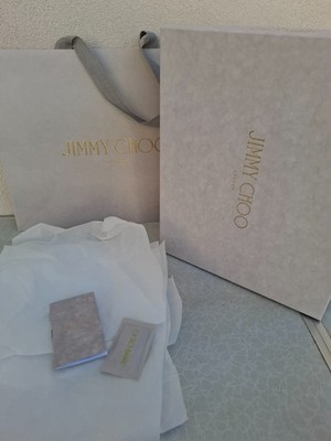   Authentic Jimmy Choo White/Light Pink Box 31x24x12 cm + Original Papiertüte