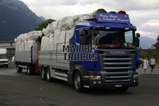 Truck photo  Scania R500 drawbar trailer Switzerland blue Heinz Bögli Tran  #j8f