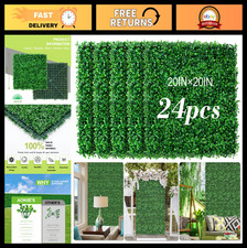 20"x20" Artificial Grass Wall Panels - 24Pcs UV-Resistant Boxwood Hedge for Outd