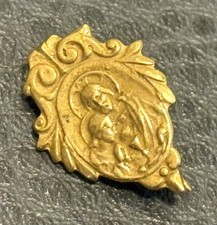 First Holy Communion Vintage C Clasp Lapel Pin Gold Plated