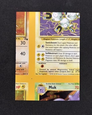 1999 Pokemon Fossil Holo Error Miscut Kabutops Raichu Magneton Muk Square Cut
