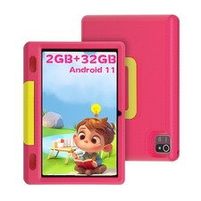 Kids Tablet 10 inch Android 11 Tablets 32GB Shockproof WIFI Dual Camera Pink