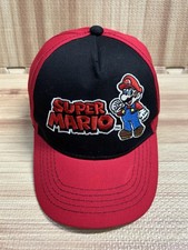 Nintendo Super Mario Youth Snapback Hat Cap Black Red Embroidered 2022