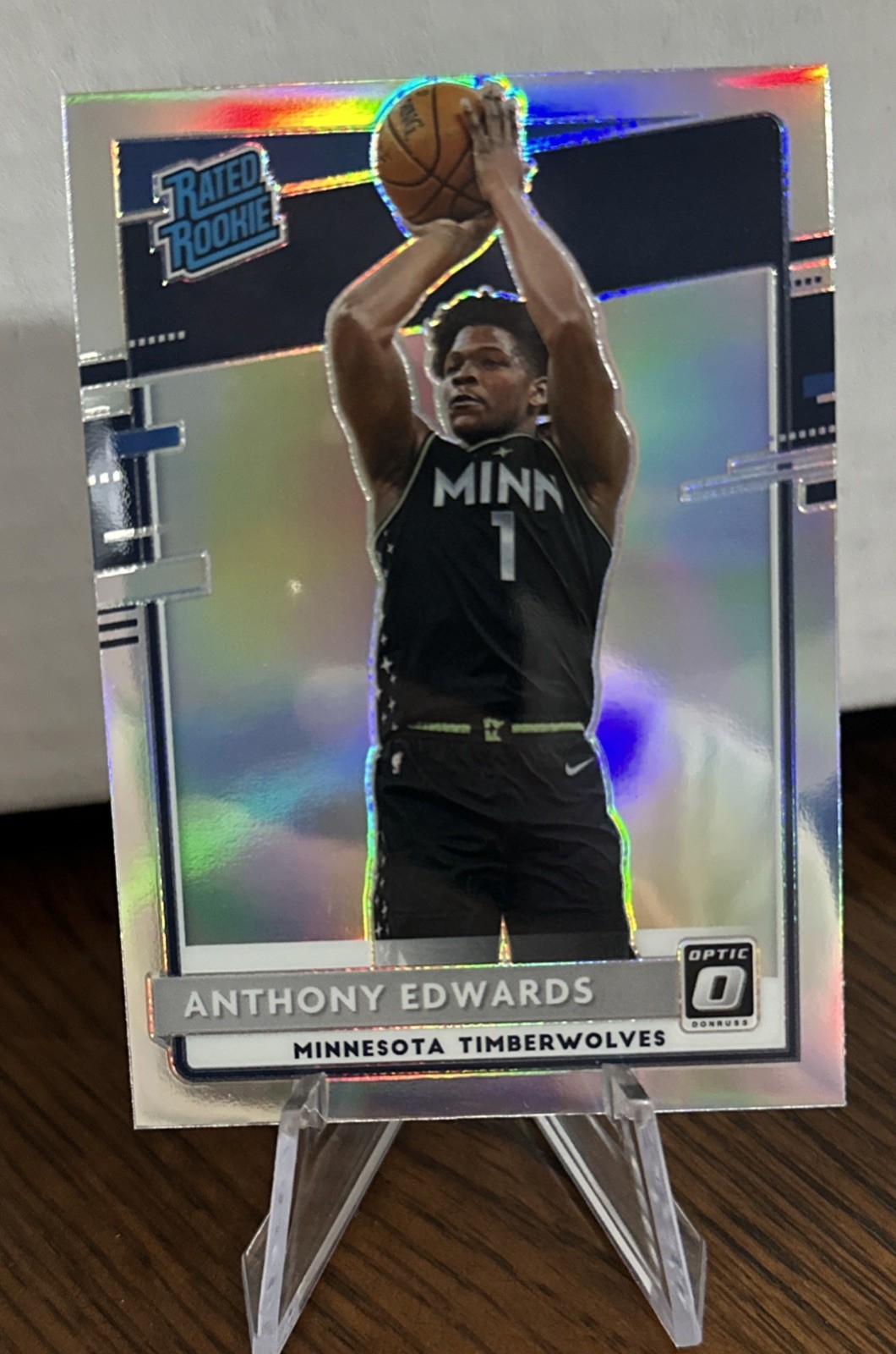 2020-21 Panini Donruss Optic Rated Rookie Anthony Edwards #151 Holo Prizm (RC)