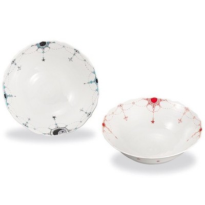 Kutani Ware Paar 16,5cm Schalen Yoraku Muster Hergestellt in Japan Kinuyo Okada
