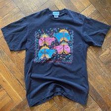 VTG 90s Single Stitch Bear Hugs Graphic Tshirt JerZees Made In USA Size L