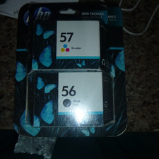 2-PK Genuine HP 56 57 Black Color Ink Cartridges Black Tri-Color SEALED