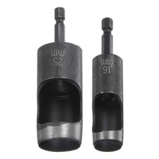 2 pezzi 16mm, 25mm Punzone per fori cavi in pelle con gambo esagonale da 1/4"