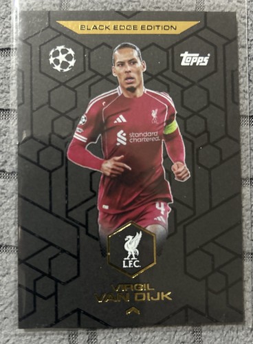 Virgil van Dijk #BE1 2025 Topps Match Attax UEFA Black Edge Edition card