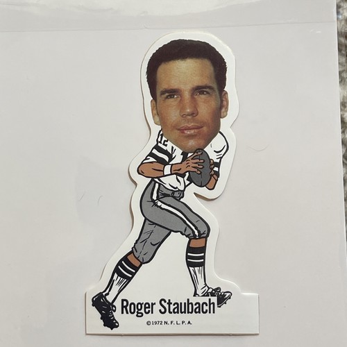 Roger Staubach card from 1972 NFLPA Vinyl Stickers