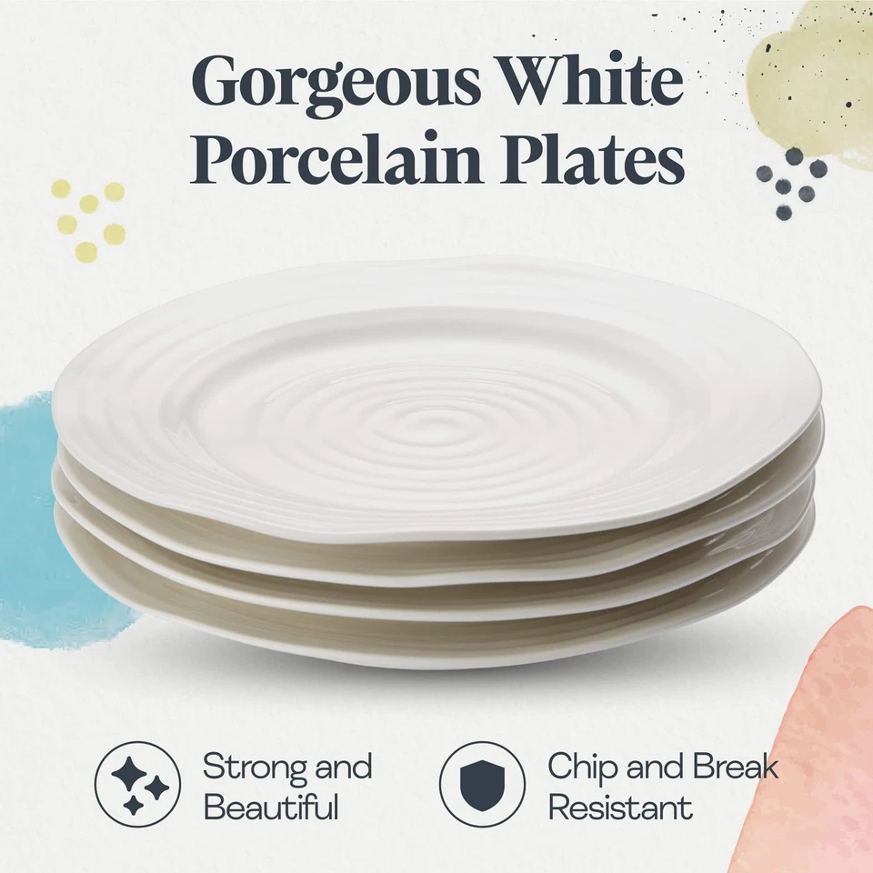 Sophie Conran White Dinner Plates | Set of 4 | Dinner, Pasta, and Appetizer P... - Image 2 of 4
